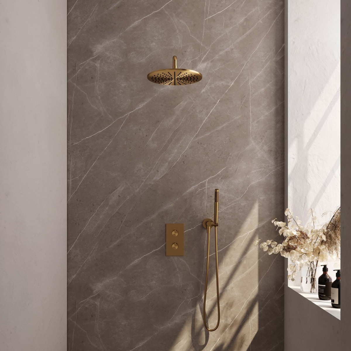 Brauer Gold Edition complete inbouw regendouche met staafhanddouche