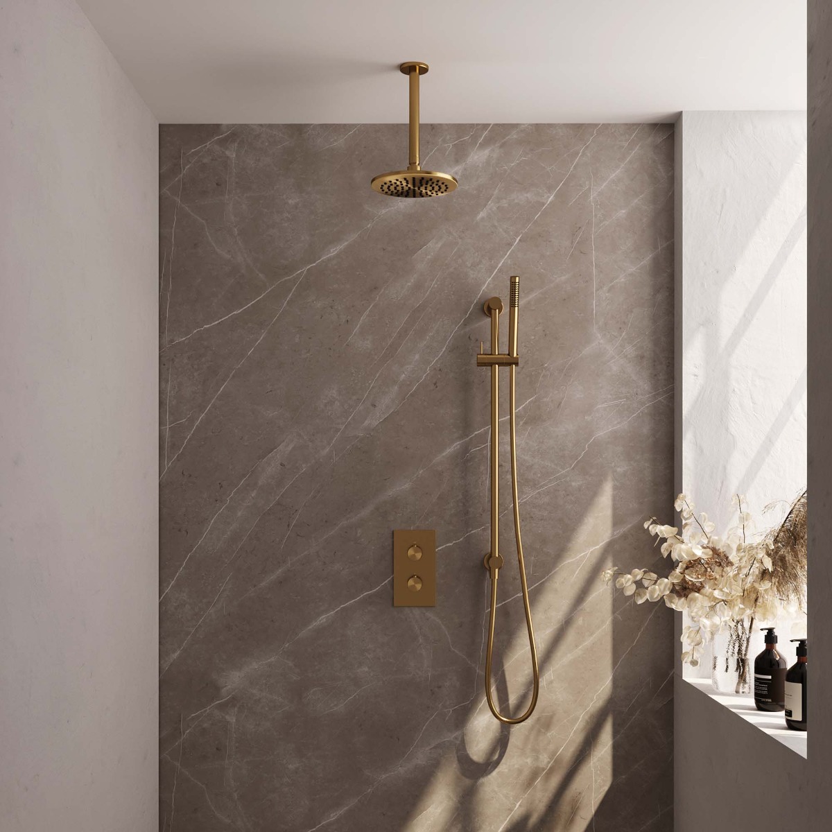 Brauer Gold Edition complete inbouw regendouche met staafhanddouche