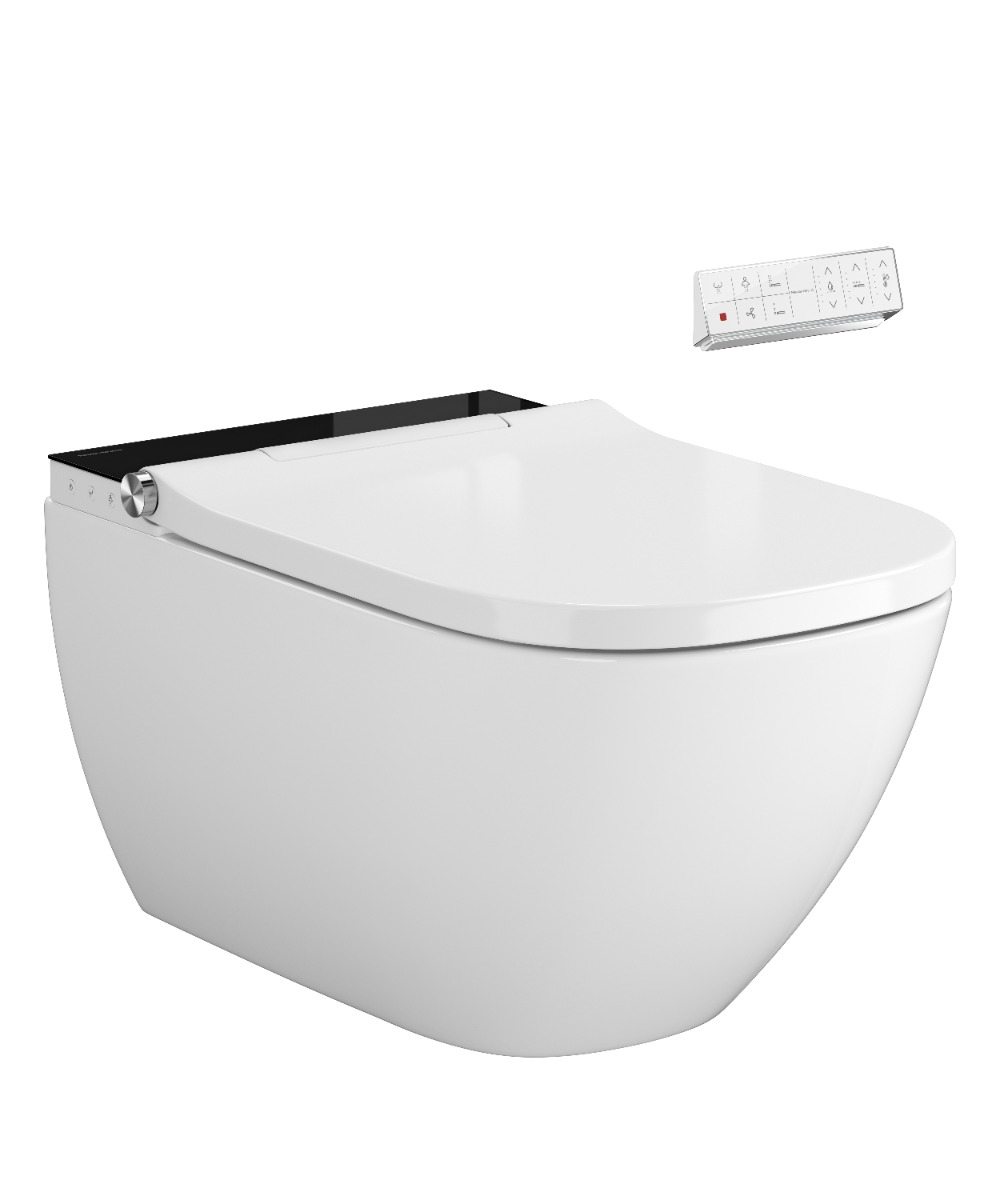 Plazan Genera Ultimate Square douche wc randloos met softclose zitting zwart