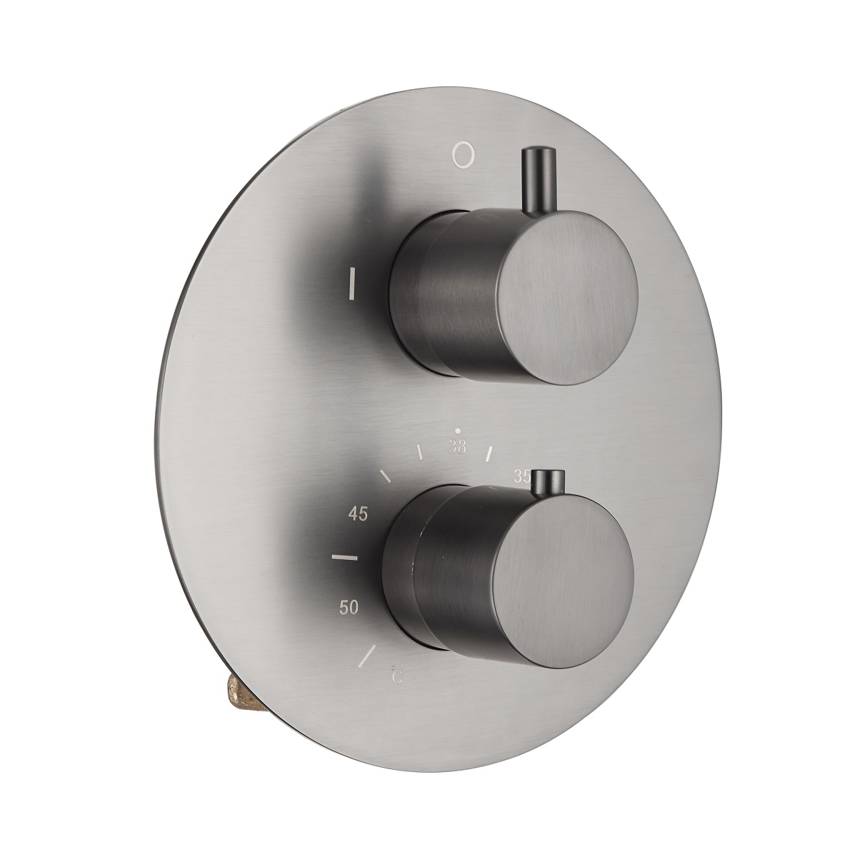 Saniclear Iron ronde inbouw kraan thermostatisch oud ijzer - gunmetal