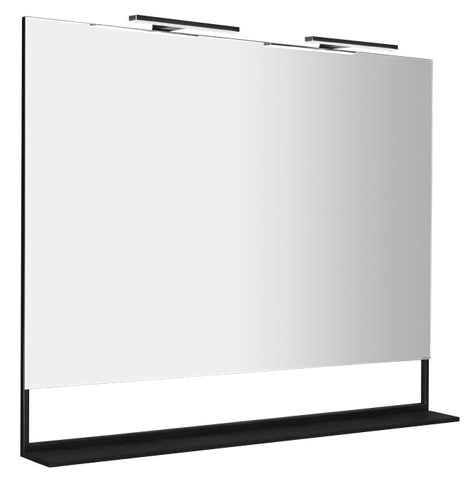 Sapho Erupta spiegel met planchet en LED-verlichting 120x80x12cm matzwart