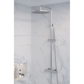 Brauer Chrome Edition opbouw regendoucheset met staafhanddouche en hoofddouche 30cm chroom