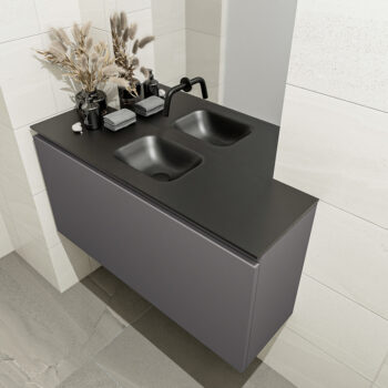 Mondiaz Olan 100cm toiletmeubel dark grey met wastafel urban midden geen kraangat