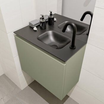 Mondiaz Olan 60cm toiletmeubel army met wastafel urban rechts 1 kraangat